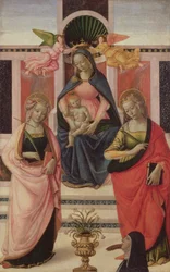 Jungfrau und Kind auf dem Thron mit St. Ursula und St. Katharina, 1480-1500
